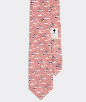 Vineyard Vines Angler Printed Tie Pink Blush Cheap