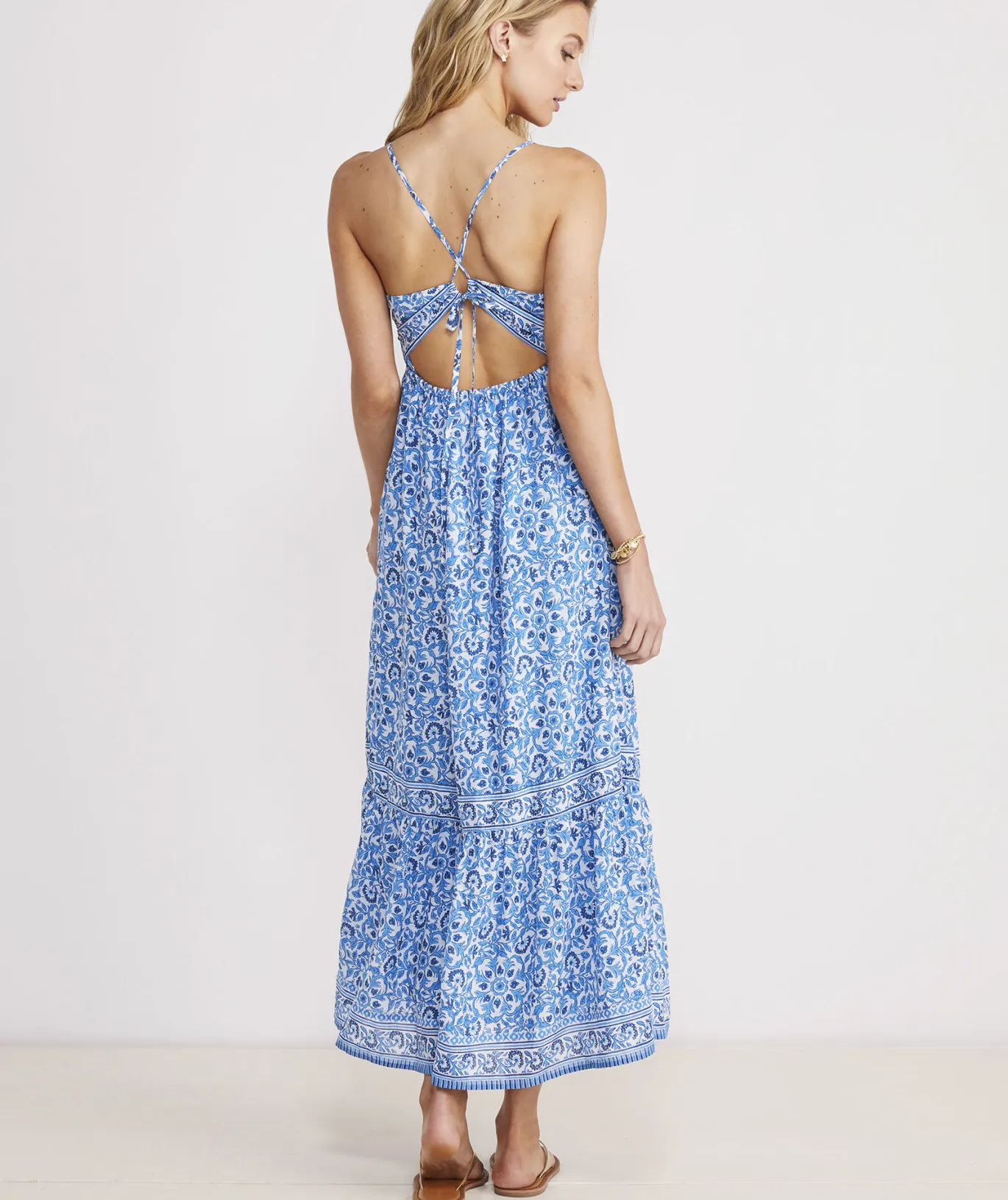 Vineyard Vines Blue Katama Tile Sconset Maxi Dress Katama Tile - Blue Flash Sale