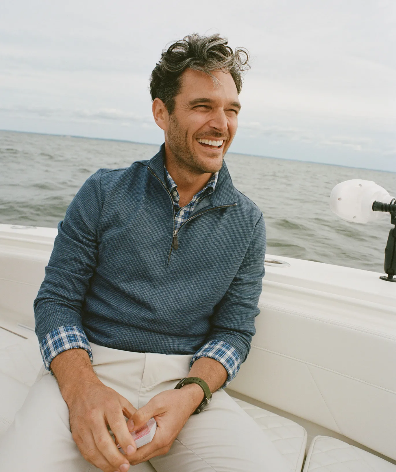 Vineyard Vines Bluffs Performance Quarter-Zip Nautical Navy Hot