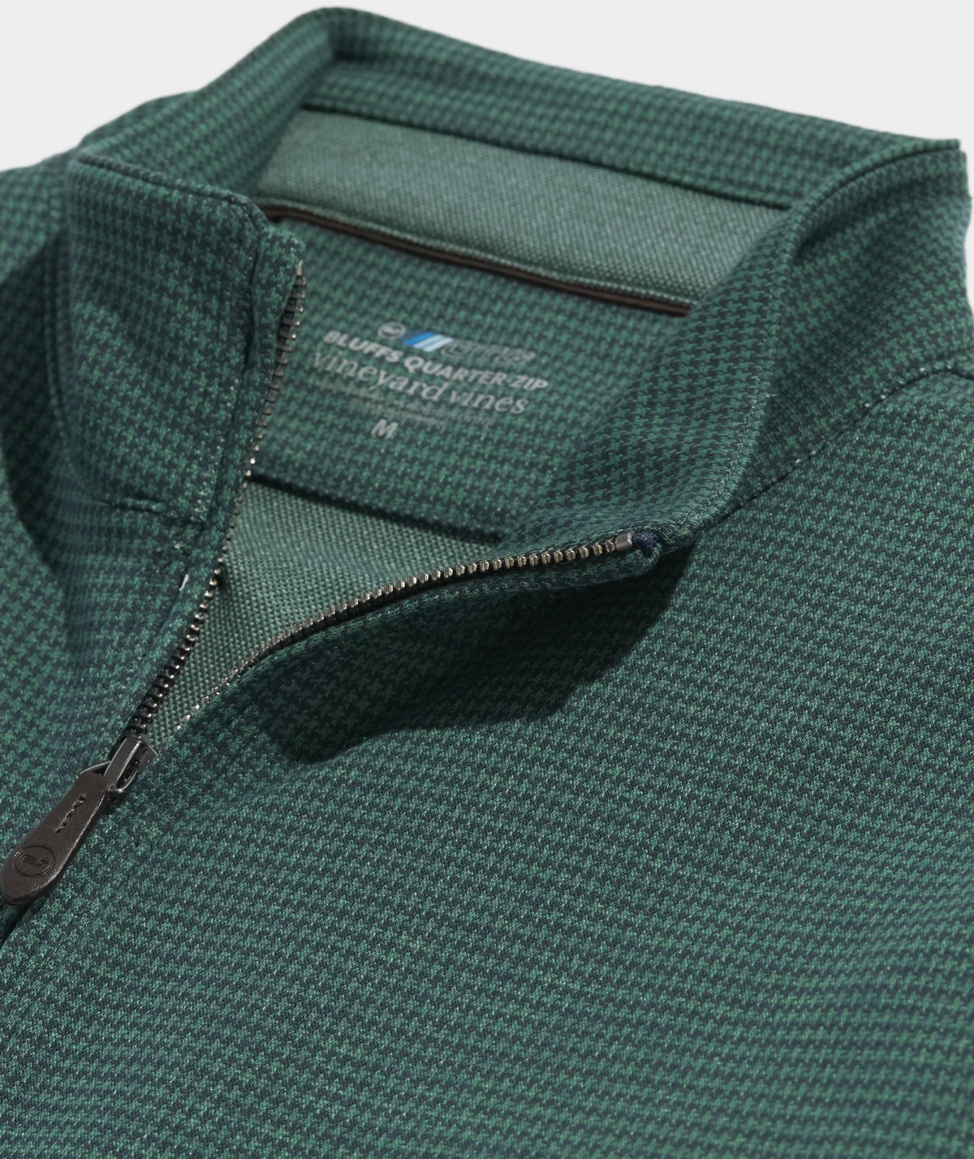 Vineyard Vines Bluffs Performance Quarter-Zip Turf Green New