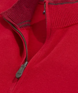 Vineyard Vines Boathouse Tipped Quarter-Zip Red Velvet Flash Sale