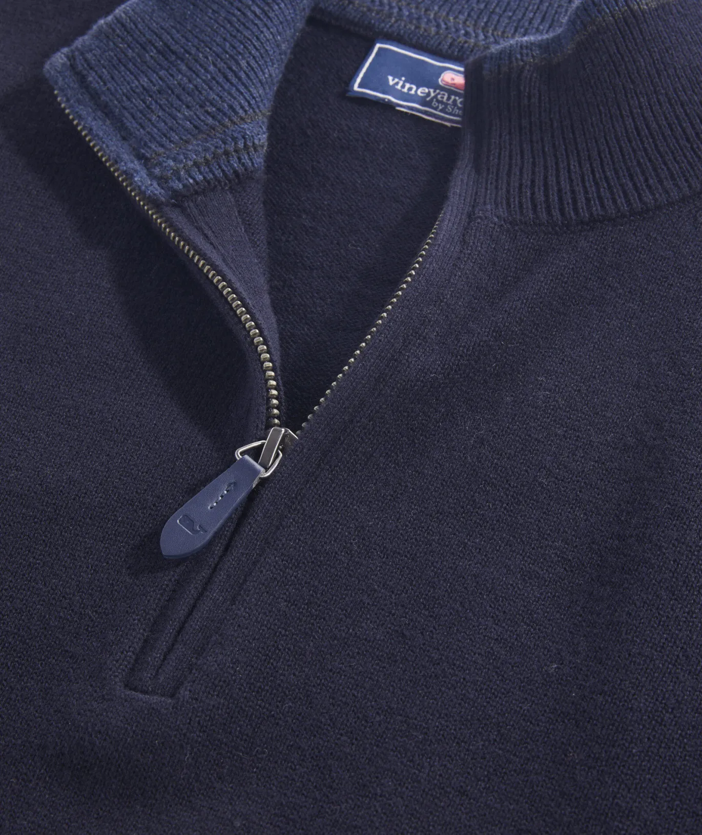 Vineyard Vines Boathouse Tipped Quarter-Zip Nautical Navy Best Sale