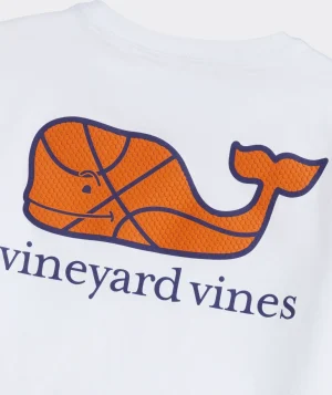 Vineyard Vines Boys' Basketball Whale Short-Sleeve Pocket Tee White Cap Sale