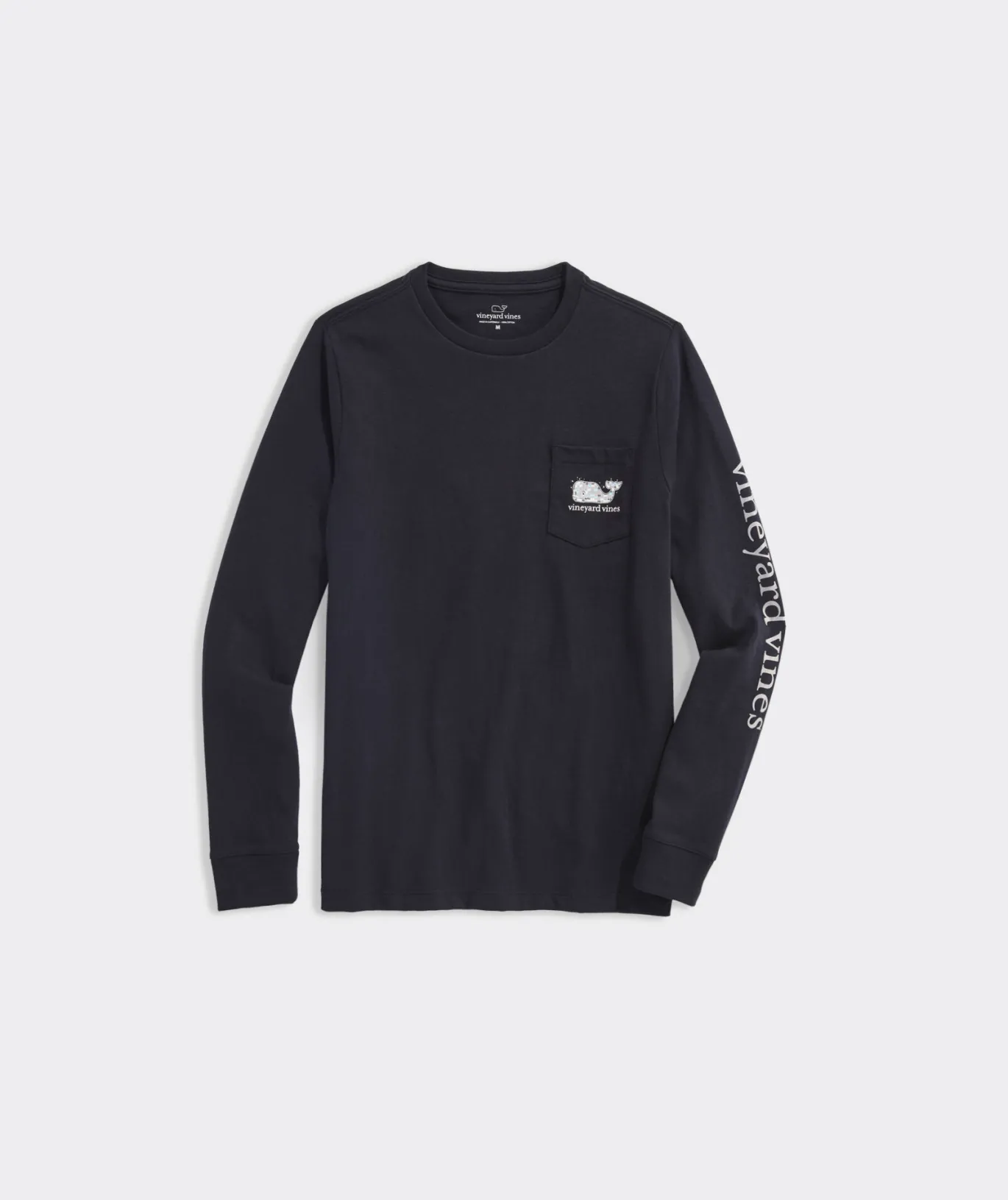 Vineyard Vines Boys' Disco Ball Whale Long-Sleeve Pocket Tee Jet Black Shop