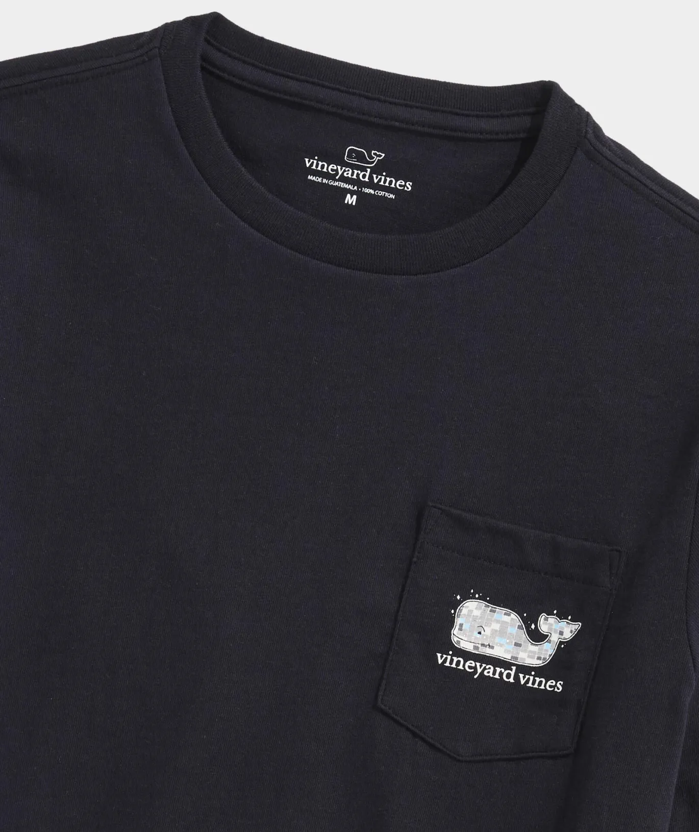 Vineyard Vines Boys' Disco Ball Whale Long-Sleeve Pocket Tee Jet Black Shop