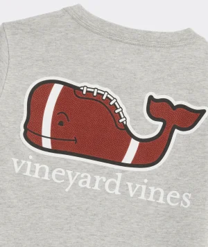 Vineyard Vines Boys' Football Whale Long-Sleeve Pocket Tee Blue Blazer New