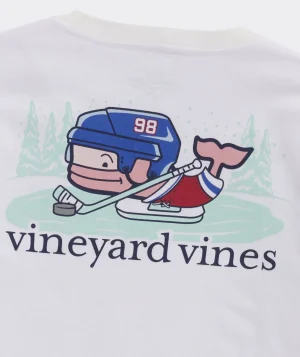 Vineyard Vines Boys' Football Whale Long-Sleeve Tee Nautical Navy Flash Sale