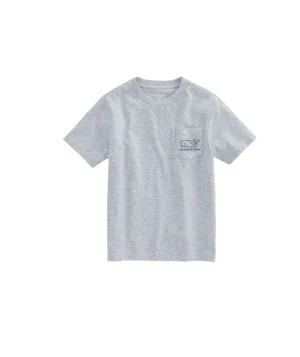 Vineyard Vines Boys' Fuzzy Bigfoot Whale Long-Sleeve Pocket Tee Nautical Navy New