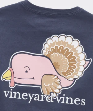 Vineyard Vines Boys' Glow-In-The-Dark Holiday Lights Whale Long-Sleeve Tee Medium Gray Heather Clearance