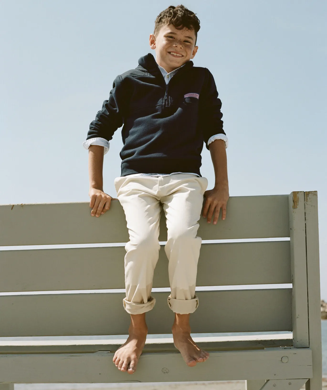 Vineyard Vines Boys' Heathered Performance Joggers Faded Indigo Heather Online