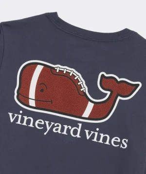 Vineyard Vines Boys' Heathered Two-Toned Whale Long-Sleeve Pocket Tee Blue Blazer Hthr Shop