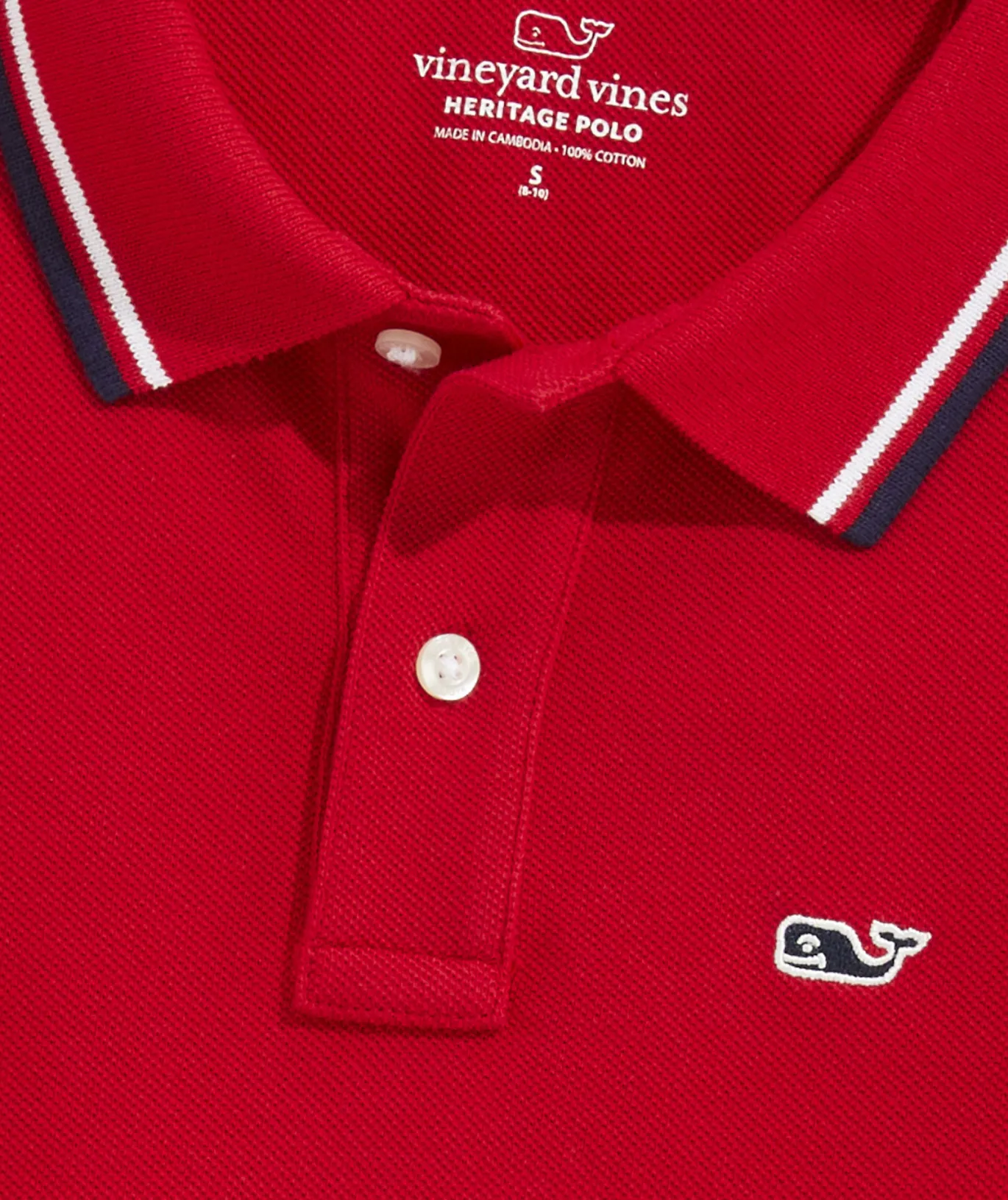 Vineyard Vines Boys' Heritage Tipped Pique Polo Jake Blue Hot