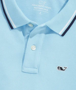 Vineyard Vines Boys' Heritage Tipped Pique Polo Splish Splash Fashion