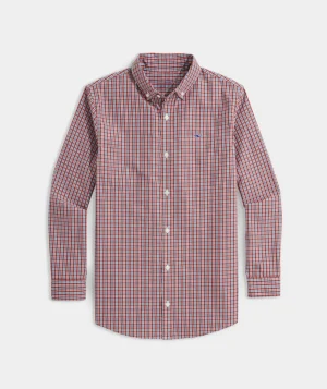 Vineyard Vines Boys' Lightweight On-The-Go Plaid Shirt Sailors Red Outlet