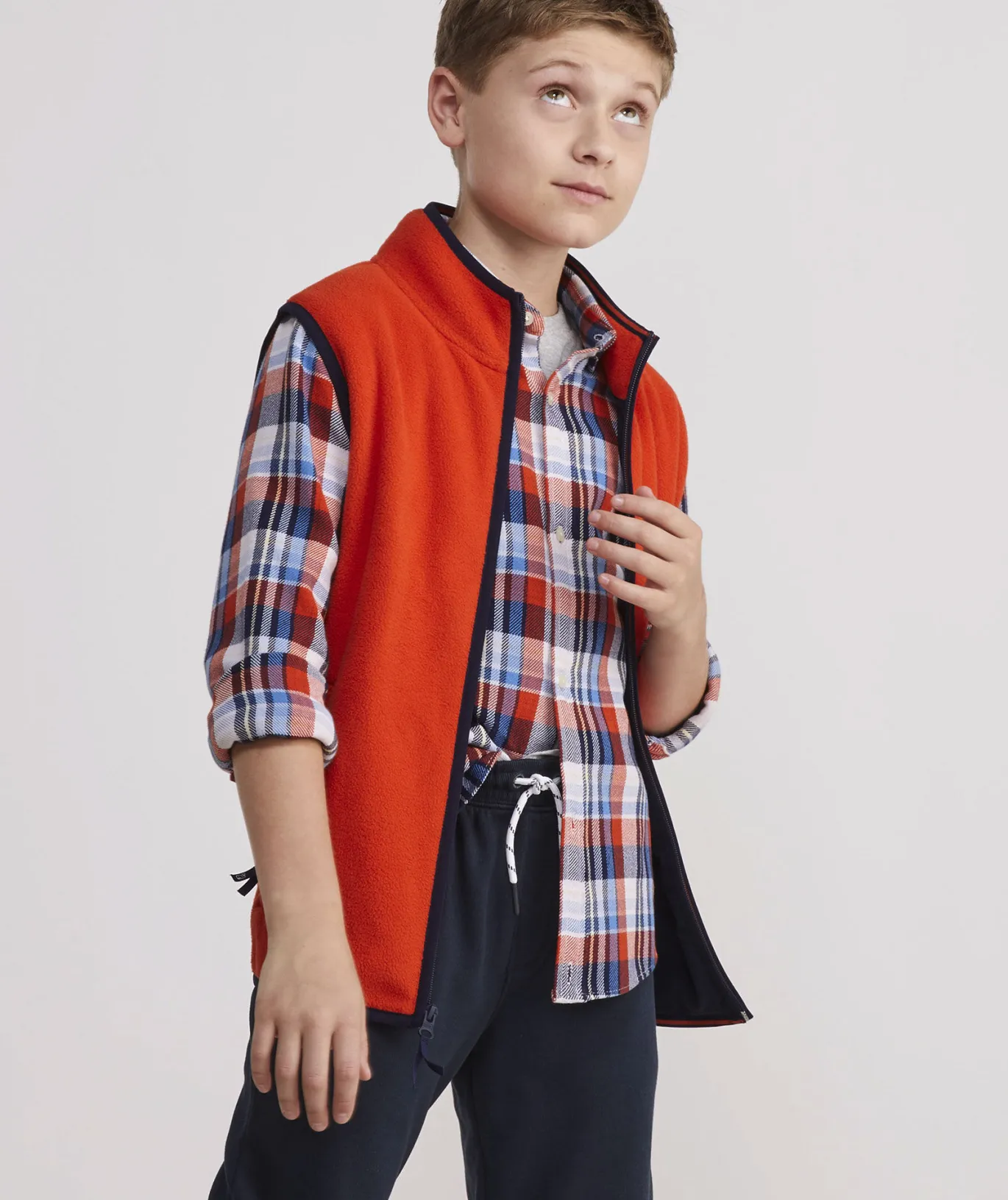 Vineyard Vines Boys' Lightweight On-The-Go Gingham Shirt Ging Tequila Sunrise Best Sale