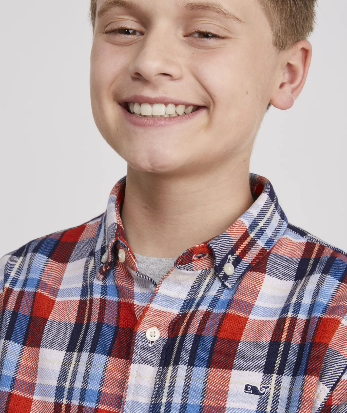 Vineyard Vines Boys' Lightweight On-The-Go Gingham Shirt Ging Tequila Sunrise Best Sale