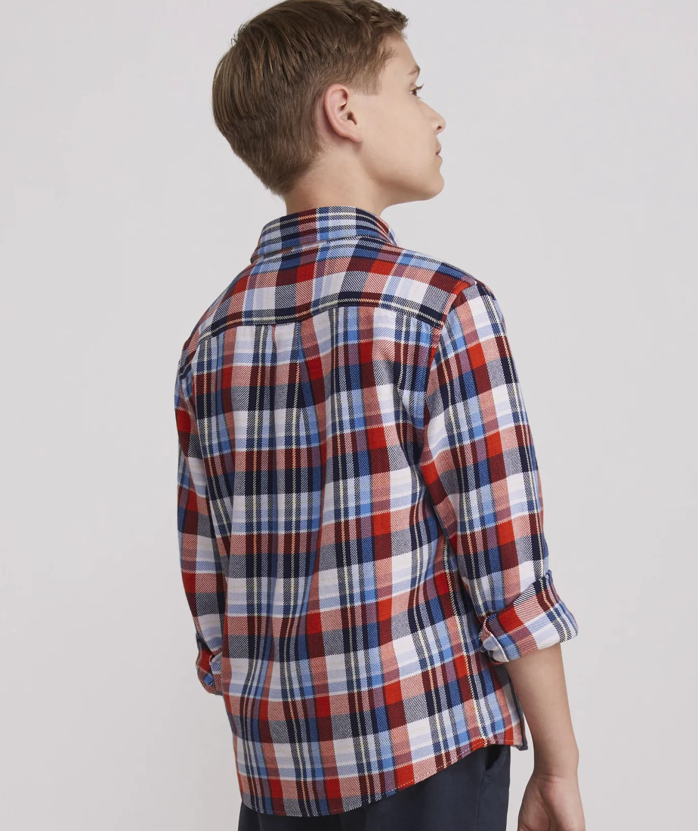 Vineyard Vines Boys' Lightweight On-The-Go Gingham Shirt Ging Tequila Sunrise Best Sale