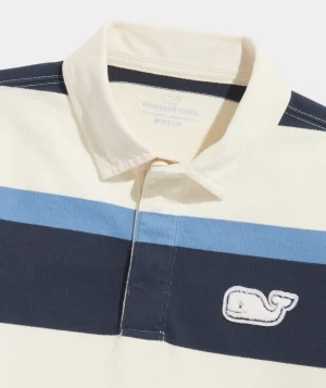 Vineyard Vines Boys' Multi-Stripe Rugby Shirt Melon Fashion