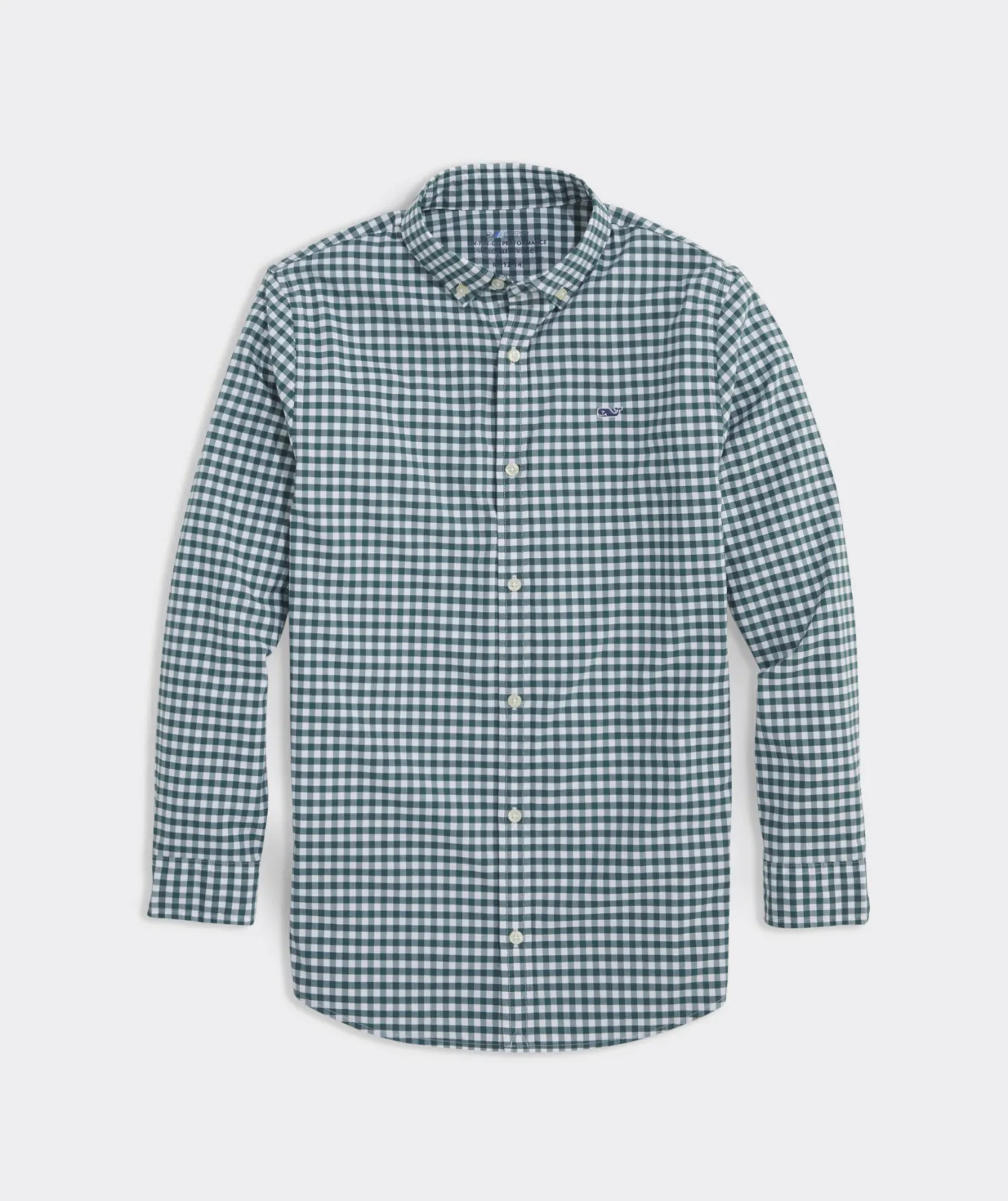 Vineyard Vines Boys' On-The-Go brrrº Gingham Shirt Mint Sprig Fashion