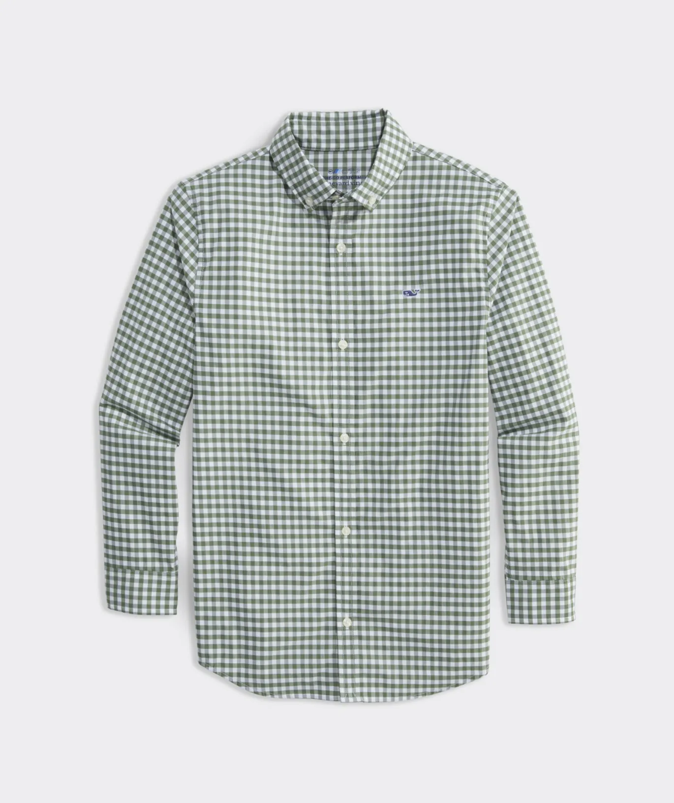 Vineyard Vines Boys' On-The-Go brrrº Gingham Shirt Wild Lime New