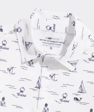 Vineyard Vines Boys' Printed Sankaty Polo Sea Icons - White Cap Outlet