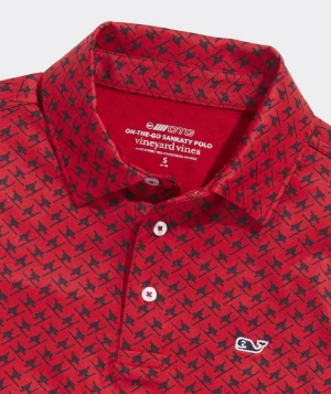 Vineyard Vines Boys' Printed Sankaty Polo Tree Geo - White Cap Cheap