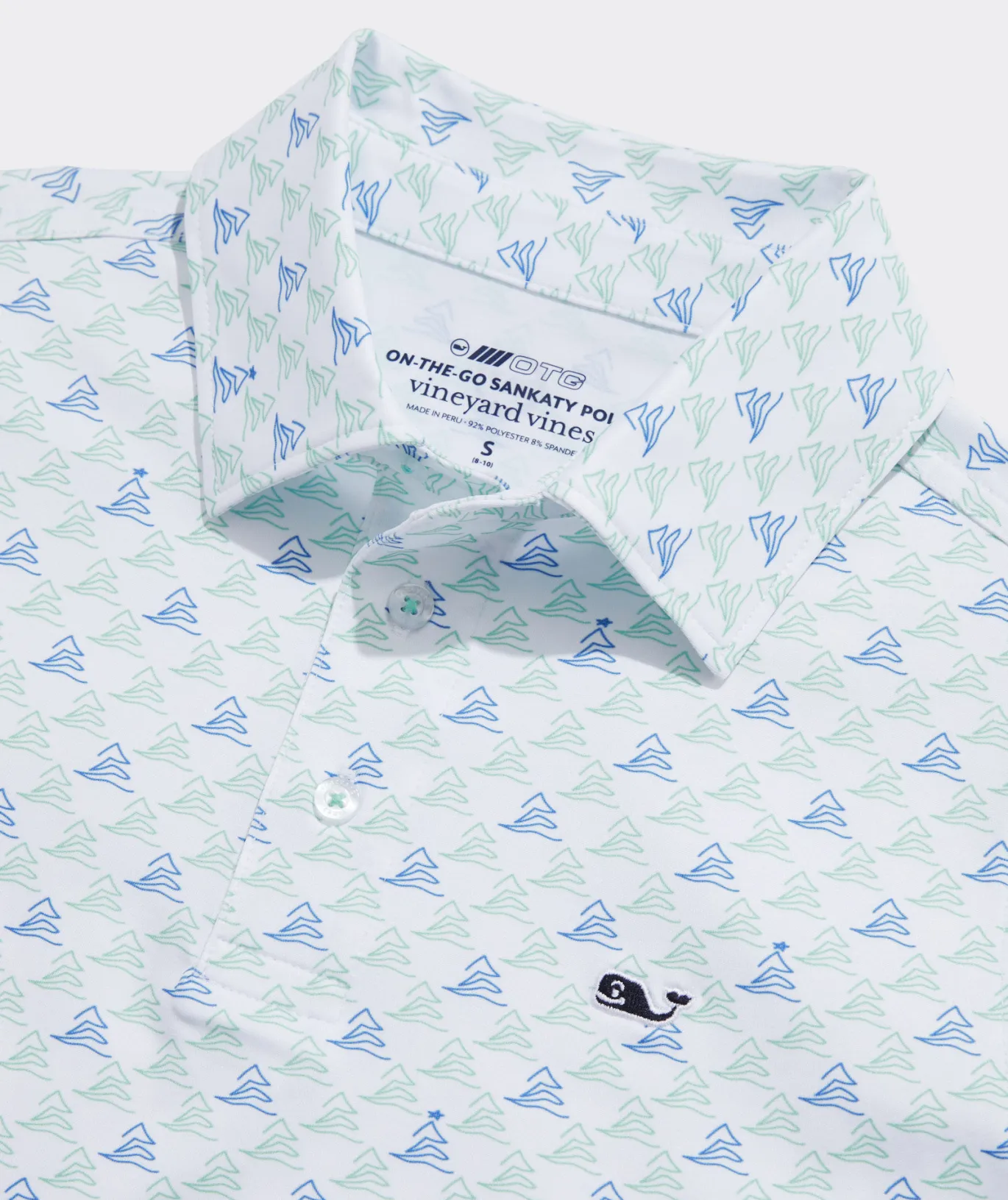 Vineyard Vines Boys' Printed Sankaty Polo Tuna - Hull Blue Flash Sale