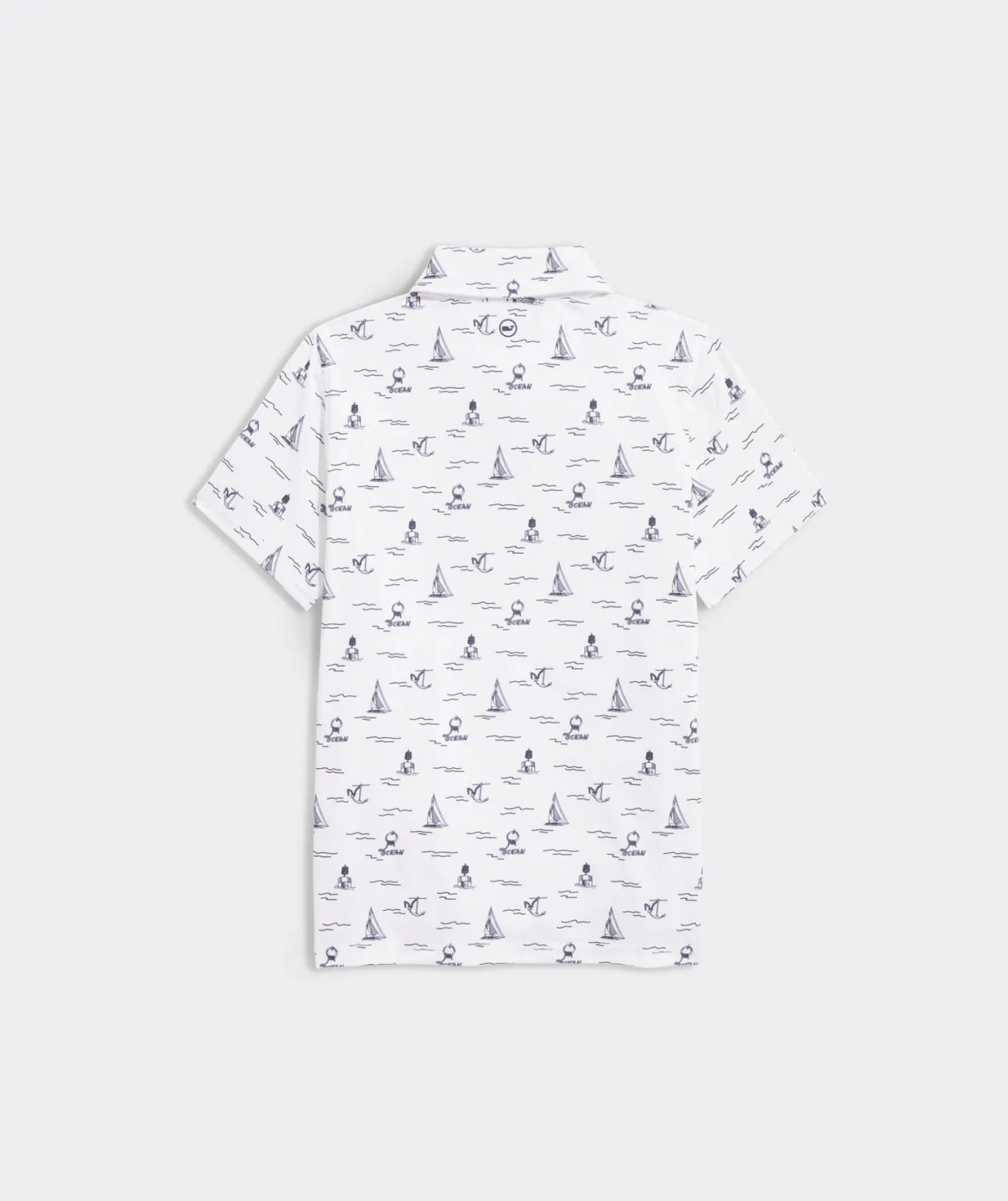 Vineyard Vines Boys' Printed Sankaty Polo Sea Icons - White Cap Outlet