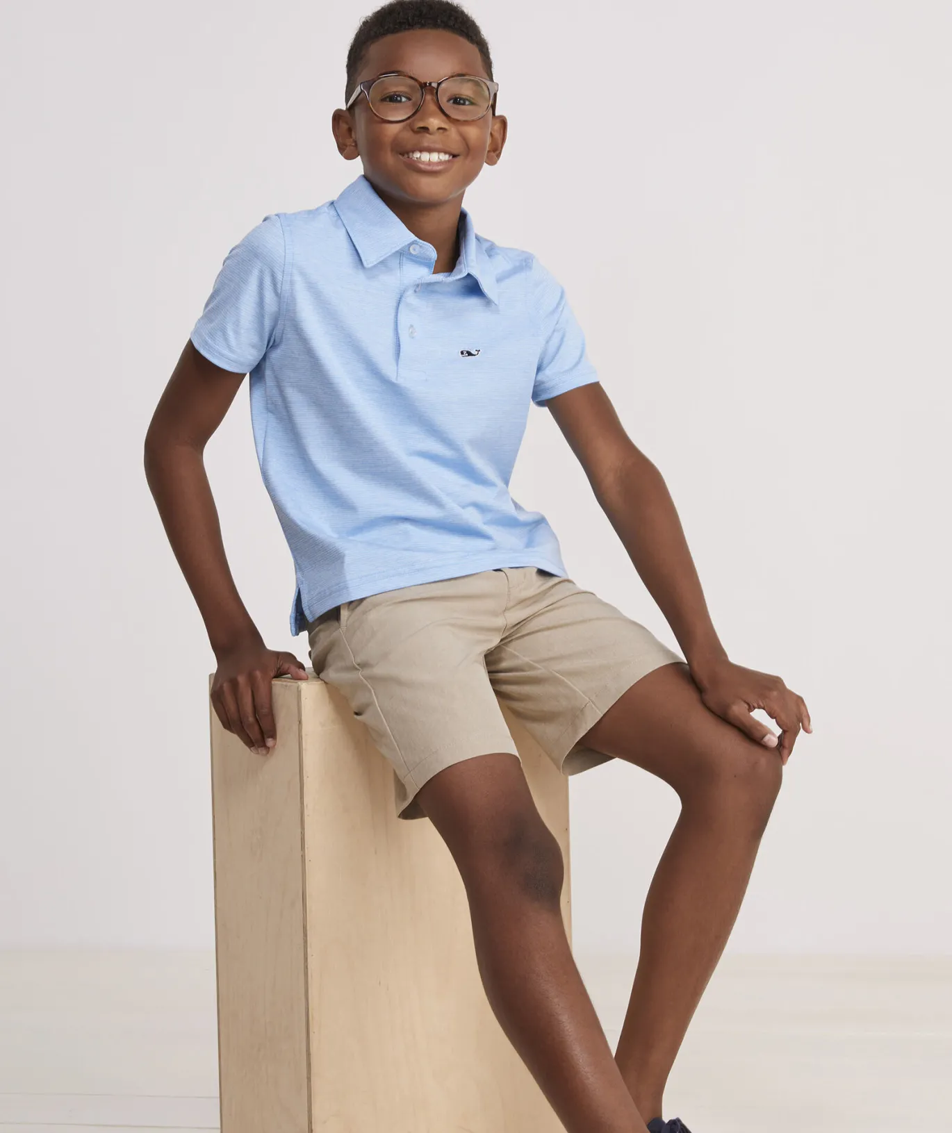 Vineyard Vines Boys' St. Jean Stripe Sankaty Polo Lighthouse Red Hot