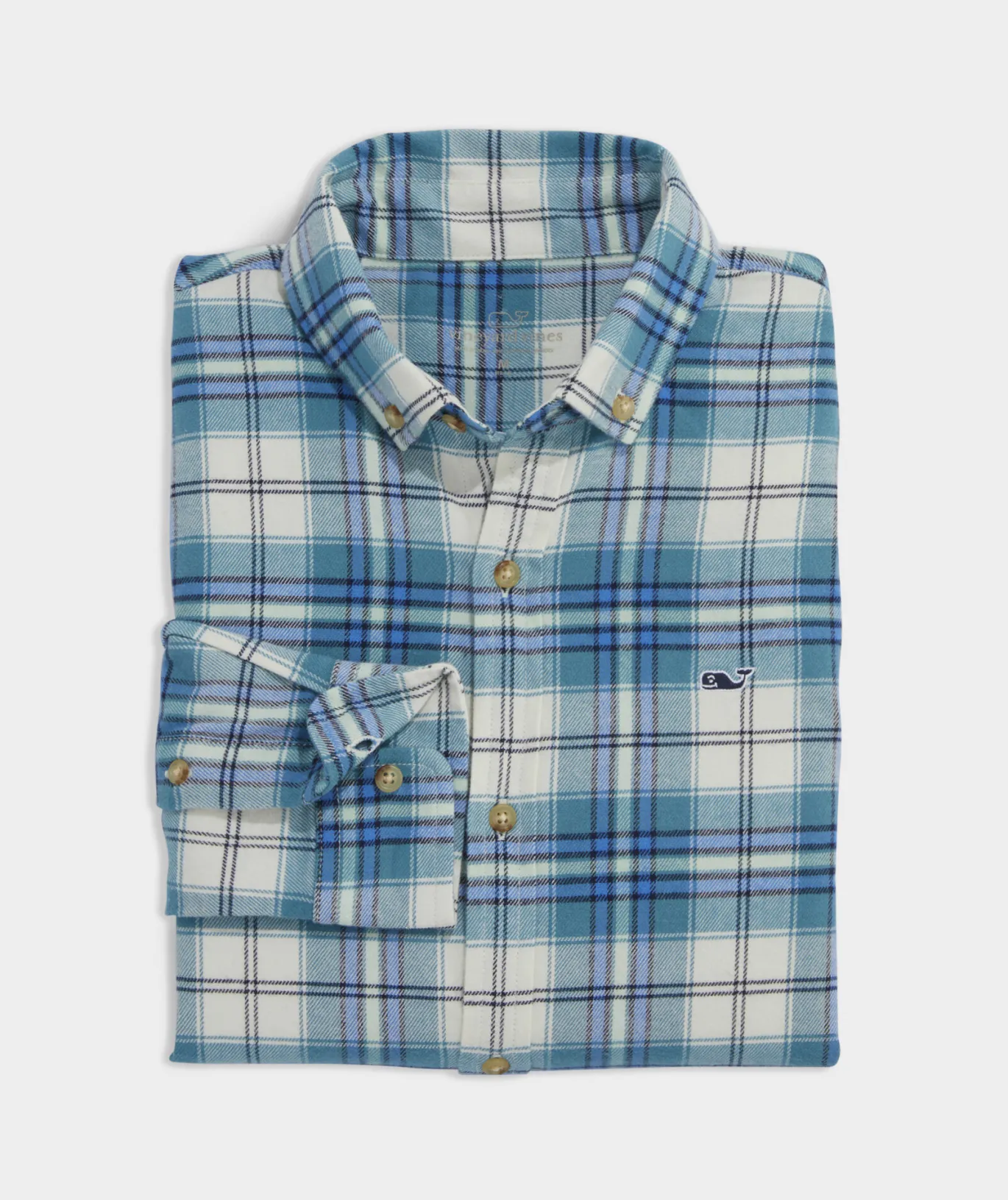 Vineyard Vines Boys' Stretch Flannel Check Shirt Larkspur Hot