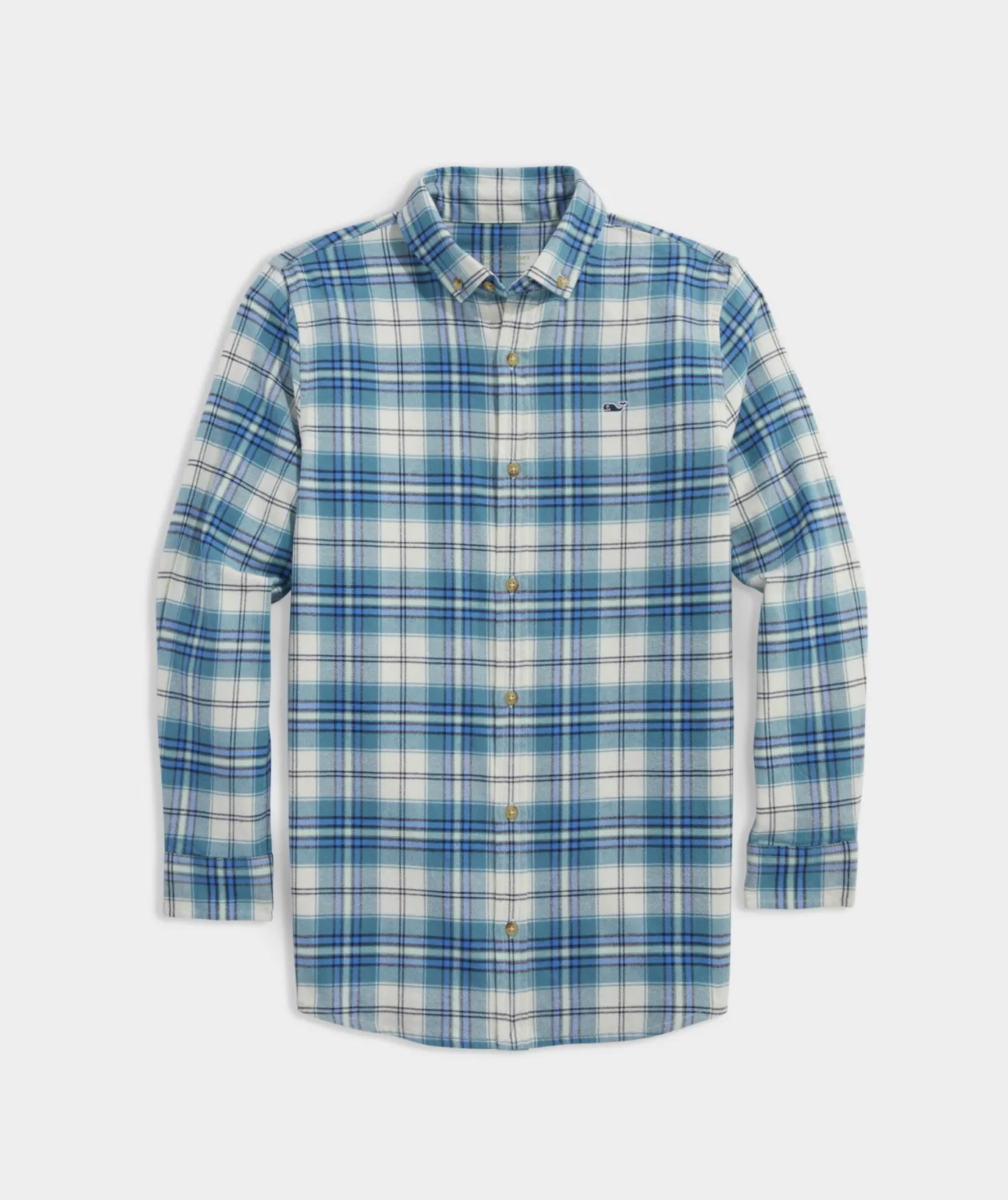 Vineyard Vines Boys' Stretch Flannel Check Shirt Larkspur Hot