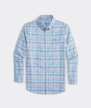 Vineyard Vines Boys' Stretch Flannel Plaid Shirt Larkspur Sale