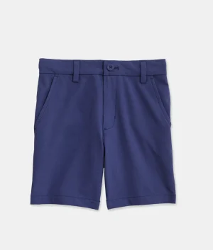 Vineyard Vines Boys' Sun-Washed Knit Jetty Shorts Granite Fashion