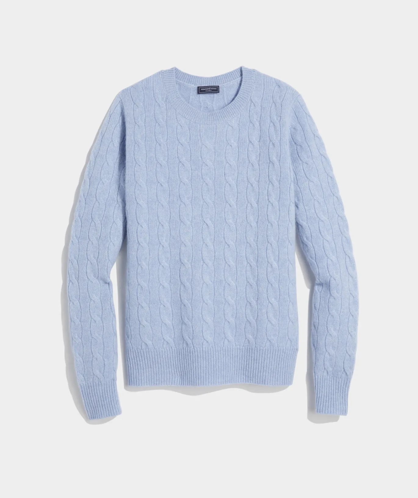 Vineyard Vines Cashmere Classic Cable Crewneck Sweater Camel Heather Discount