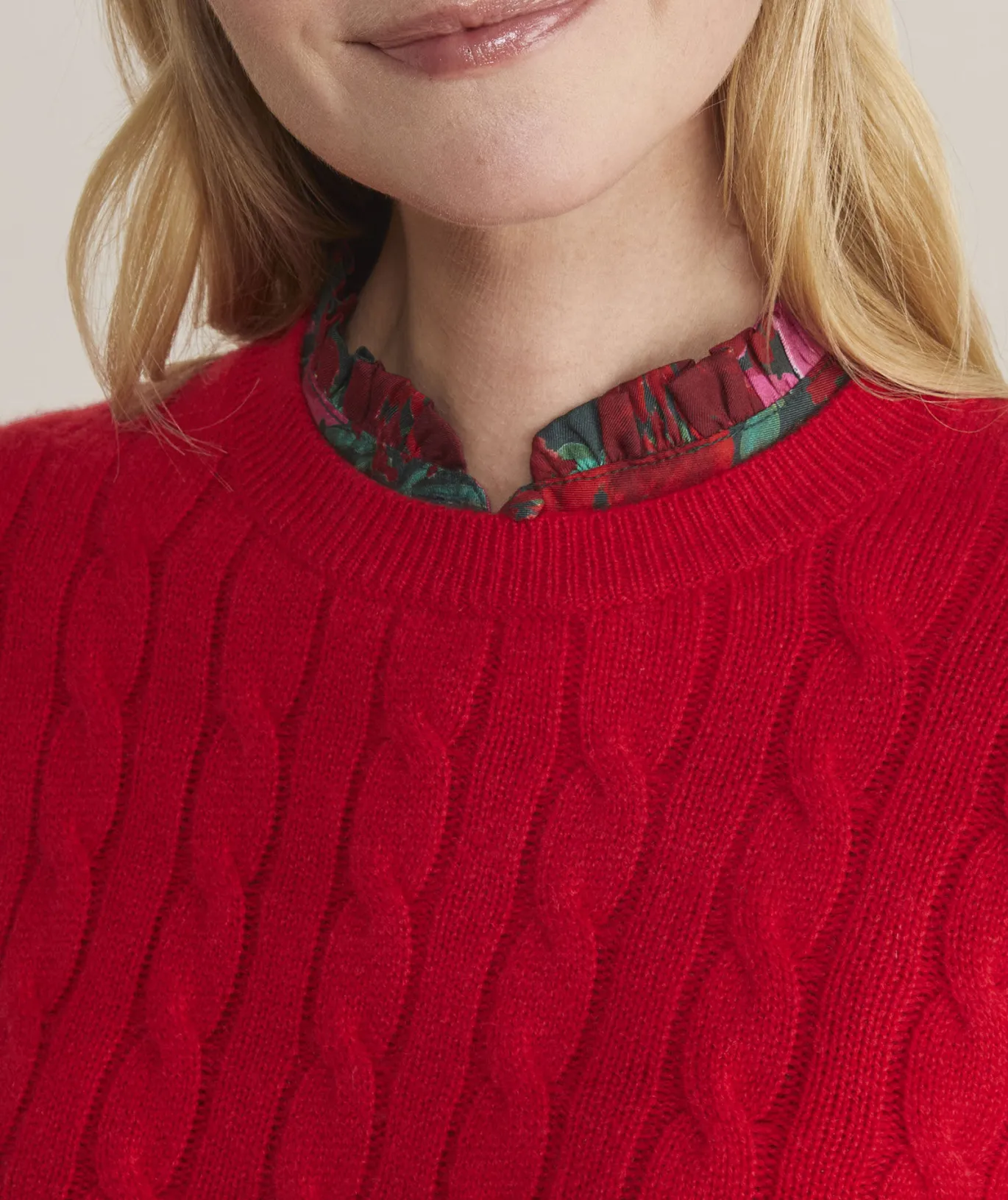 Vineyard Vines Cashmere Classic Cable Crewneck Sweater Crimson New