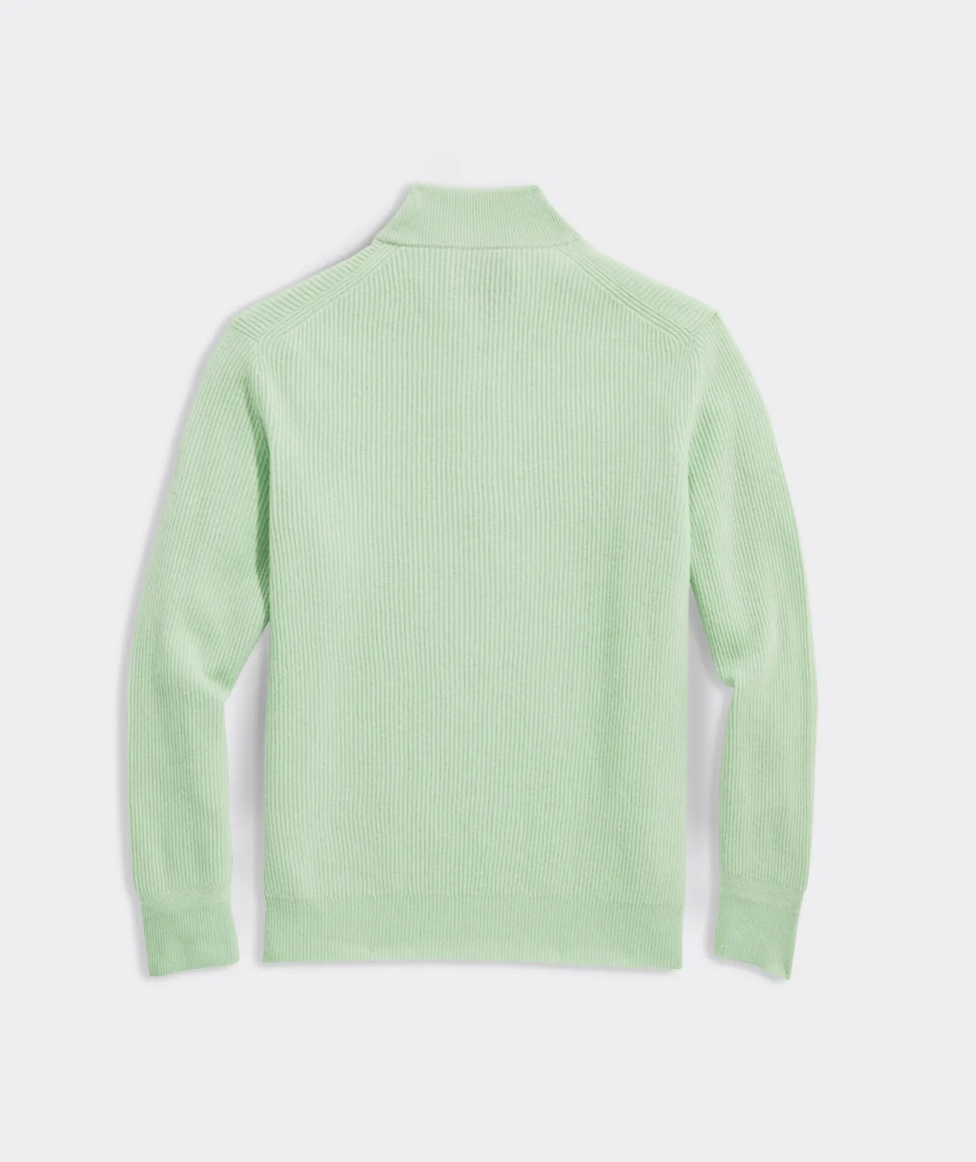 Vineyard Vines Cashmere Fisherman Rib Quarter-Zip Sweater Mint Sprig Flash Sale
