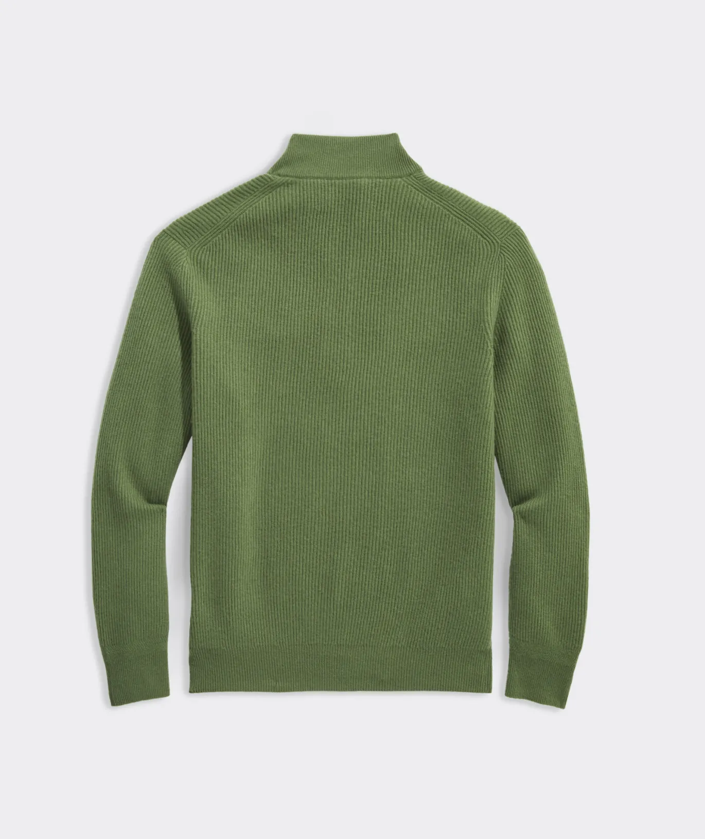Vineyard Vines Cashmere Fisherman Rib Quarter-Zip Sweater Cypress New