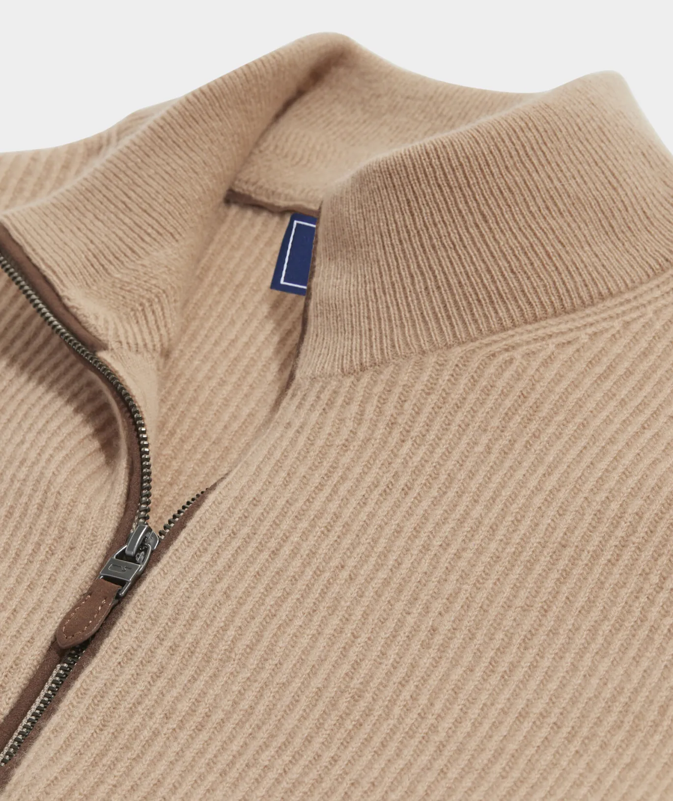 Vineyard Vines Cashmere Fisherman Rib Quarter-Zip Sweater Camel Online