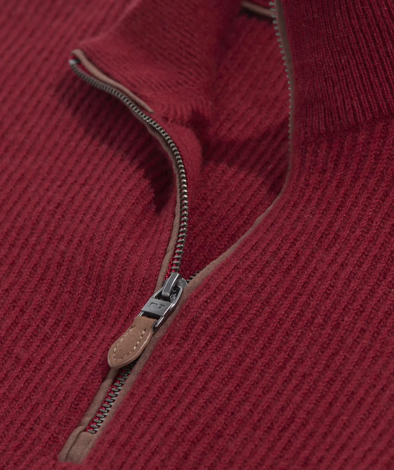Vineyard Vines Cashmere Fisherman Rib Quarter-Zip Sweater Sangria Best
