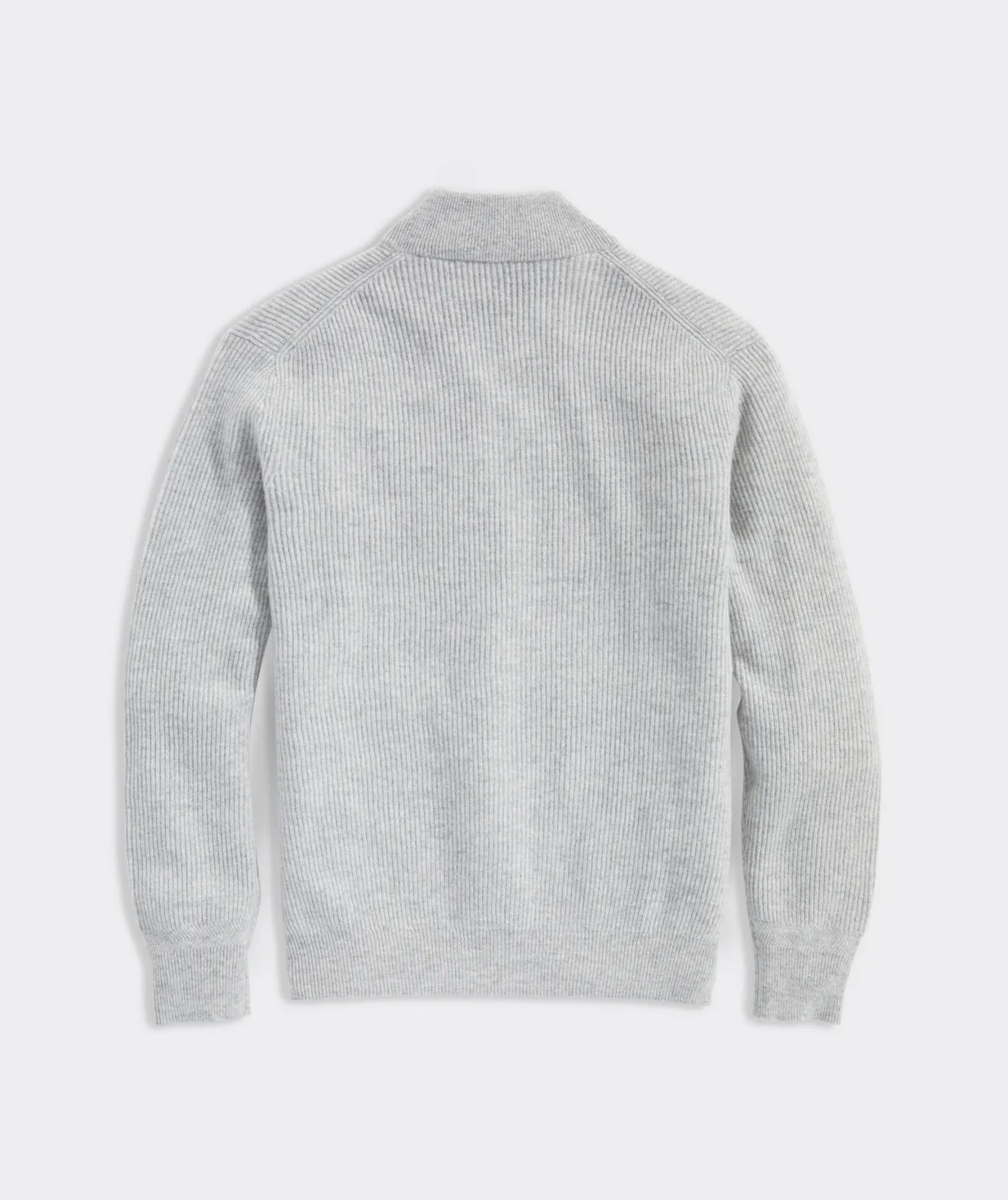 Vineyard Vines Cashmere Fisherman Rib Quarter-Zip Sweater Light Gray Heather Store