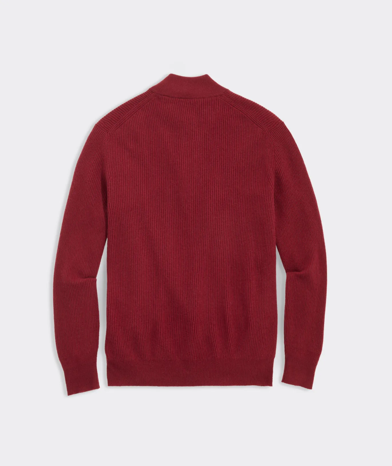 Vineyard Vines Cashmere Fisherman Rib Quarter-Zip Sweater Sangria Best