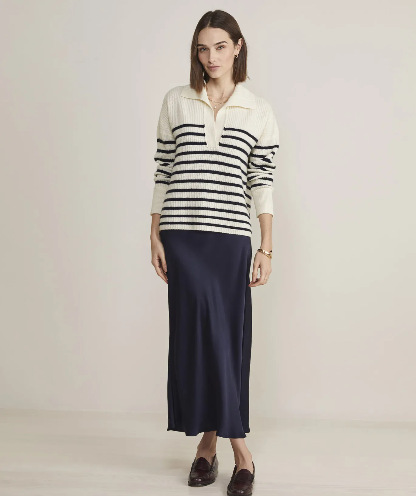Vineyard Vines Cashmere Varsity V-Neck Cardigan Marshmallow Discount