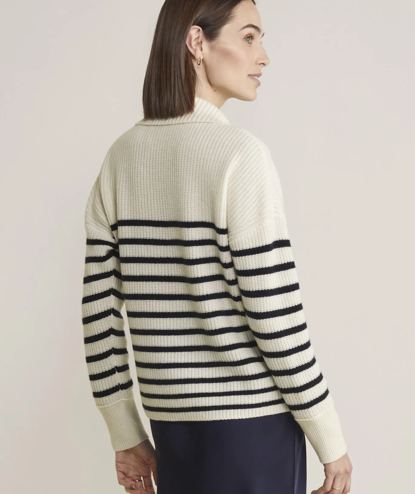 Vineyard Vines Cashmere Varsity V-Neck Cardigan Marshmallow Discount