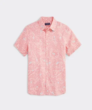 Vineyard Vines Cotton Short-Sleeve Gulf Floral Shirt Cayman Best