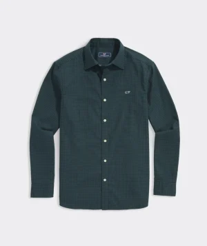 Vineyard Vines Cotton Twill Spread Collar Gingham Shirt Charleston Green Shop