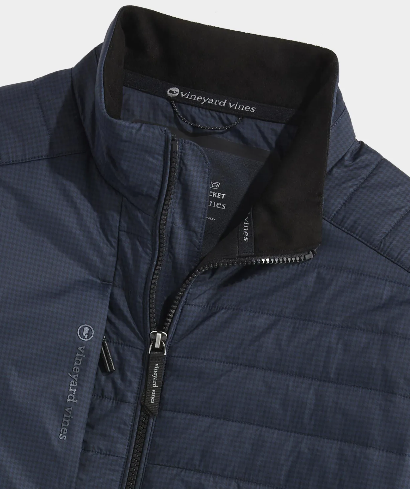 Vineyard Vines Fairhaven Golf Jacket Htooth - Jet Black Shop