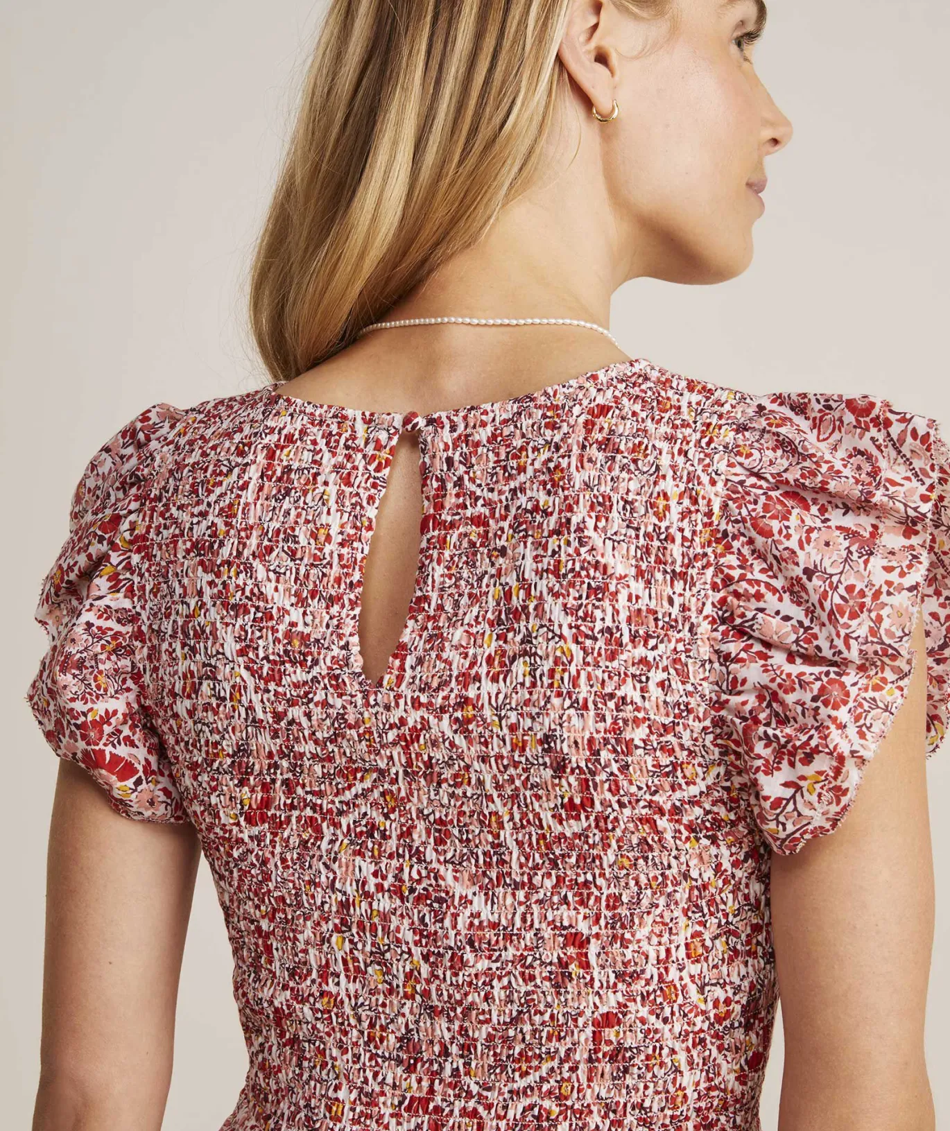 Vineyard Vines Fenwick Paisley Smocked Midi Dress Paisley -Marshmallow Discount