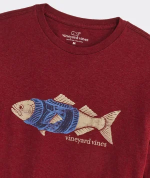 Vineyard Vines Fish In Sweater Long-Sleeve Tee Sangria Heather Cheap