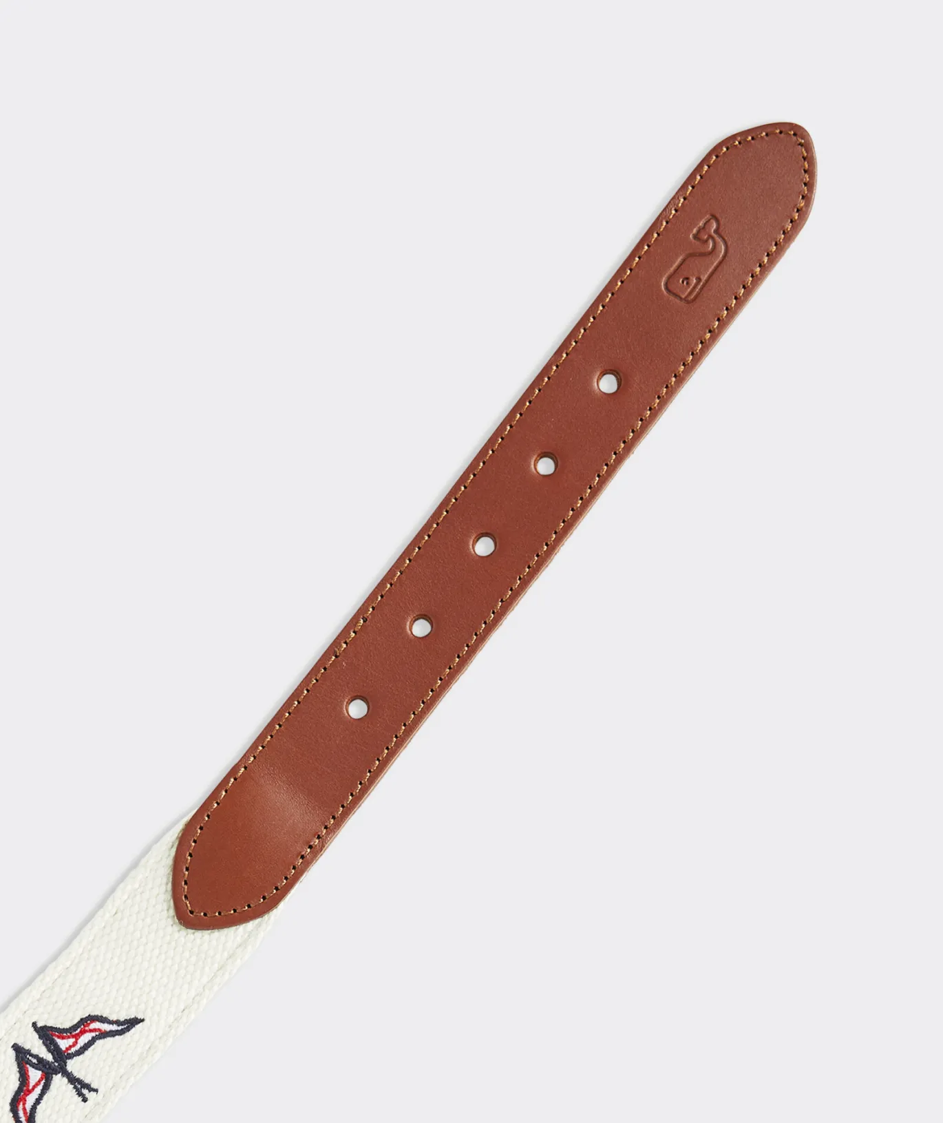 Vineyard Vines Flags Embroidered Canvas Club Belt Marshmallow Cheap