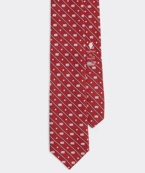 Vineyard Vines Flags Rep Stripe Printed Tie Lighthouse Red Cheap